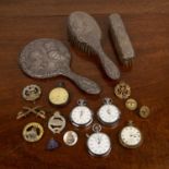 Collection of miscellaneous items comprising of: an Omega chromium cased stopwatch, three Smiths
