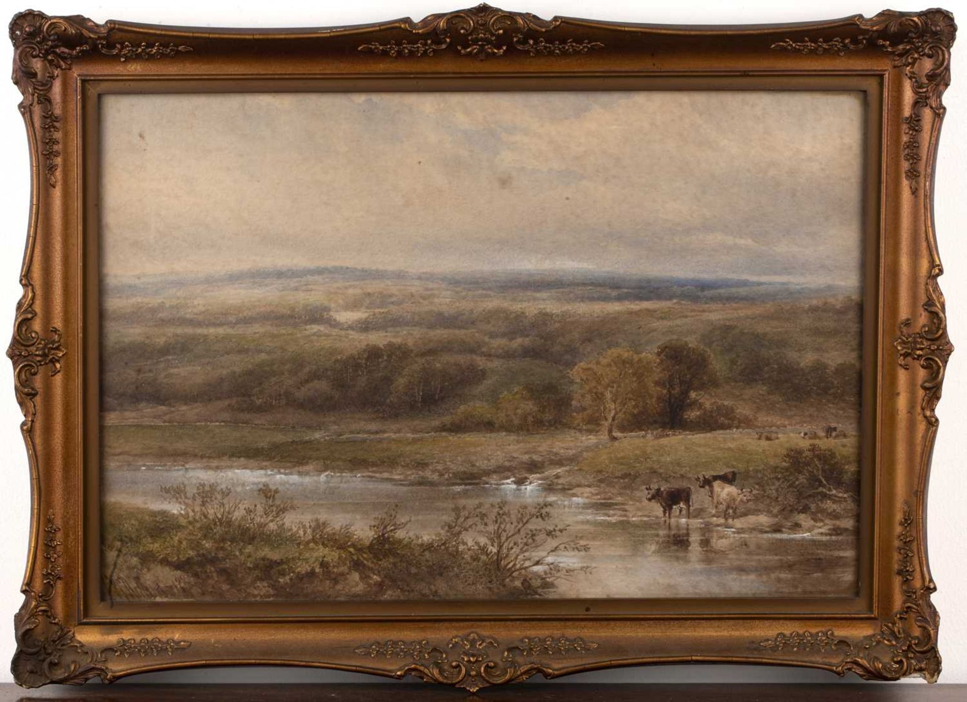19th Century English School Pair of 'Untitled pastoral landscapes', watercolour, one signed lower - Bild 6 aus 6