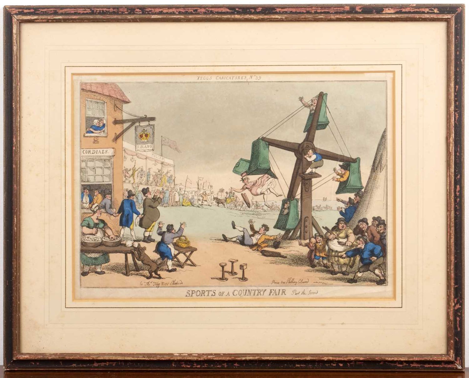 After Thomas Rowlandson (1757-1827) 'A dog fight', hand coloured print, 23cm x 33cm and another by - Image 4 of 5