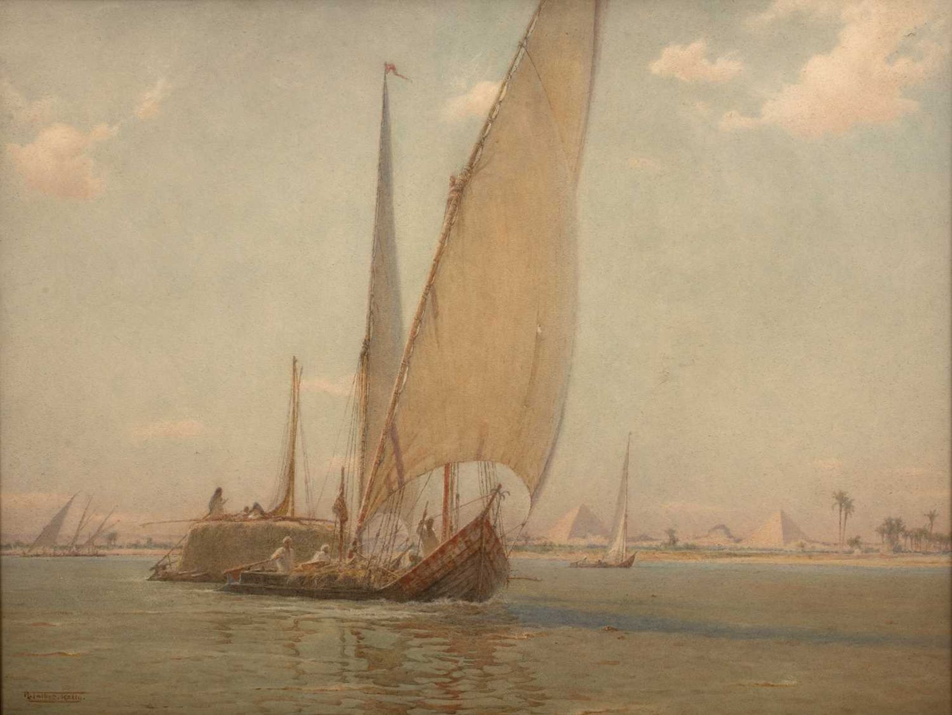 Robert George Talbot Kelly (1861-1934) 'Untitled seaside scene', watercolour, signed lower left, - Bild 4 aus 6