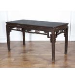 Stained hardwood altar table Chinese, early 20th Century carved in the Ming style with ruyi to the