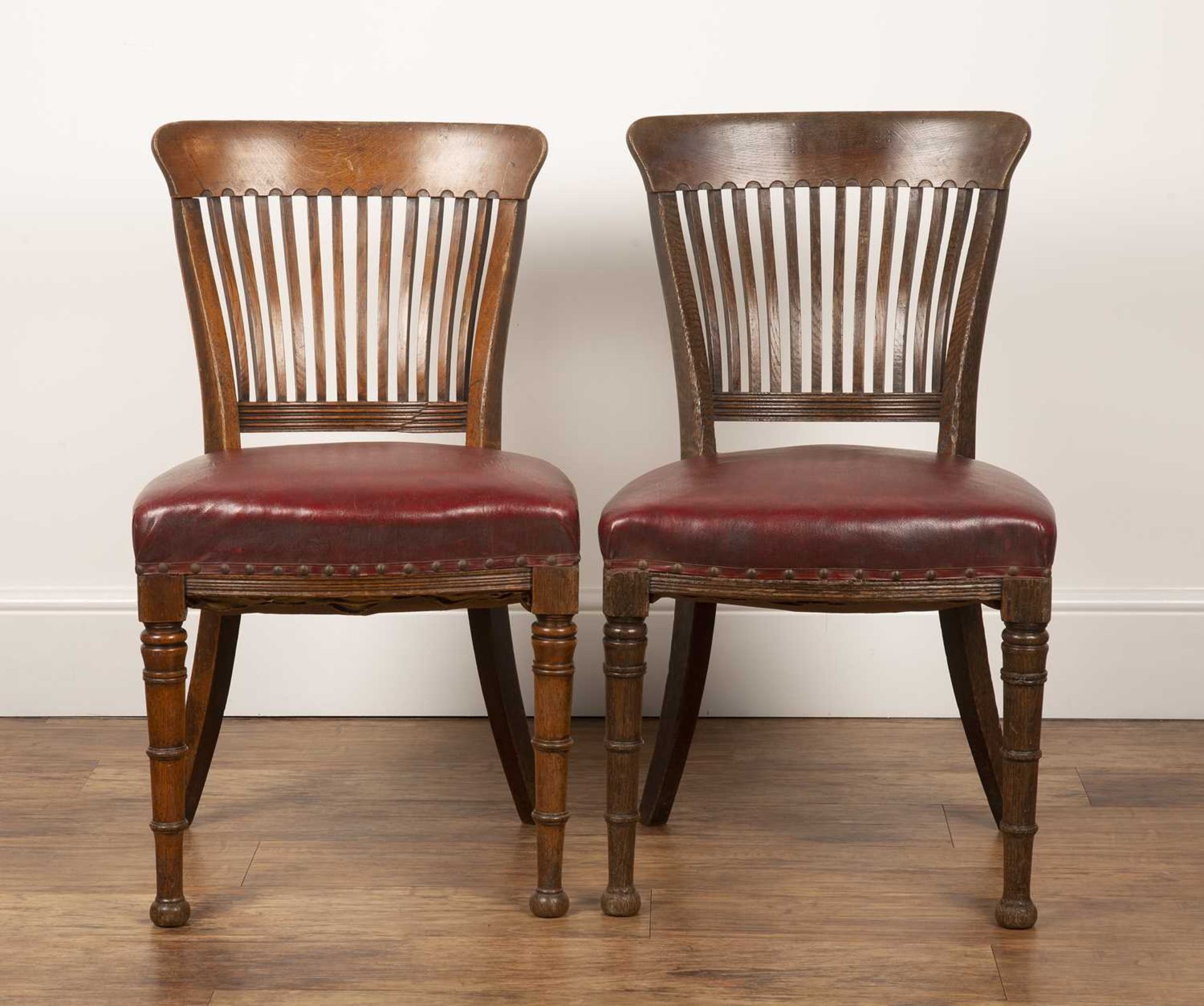 Attributed to Edward William Godwin (1833-1886) for James Peddle Late 19th Century, pair of oak