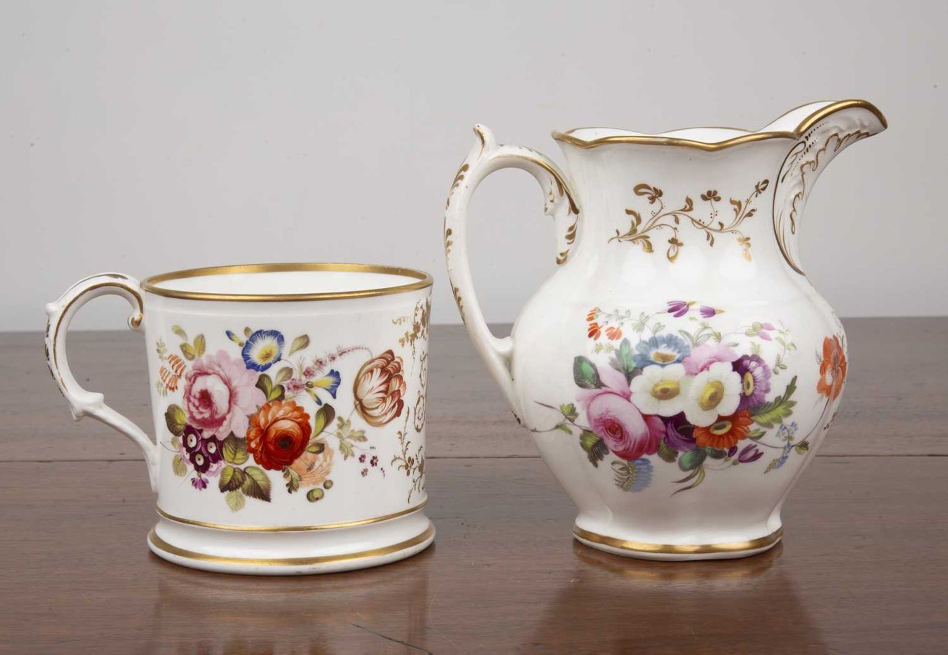 Coalport porcelain christening mug decorated with floral decoration, 9cm high, together with a - Bild 3 aus 4