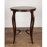 Mahogany occasional table Aesthetic movement, with circular top, 54cm wide x 69cm highOverall