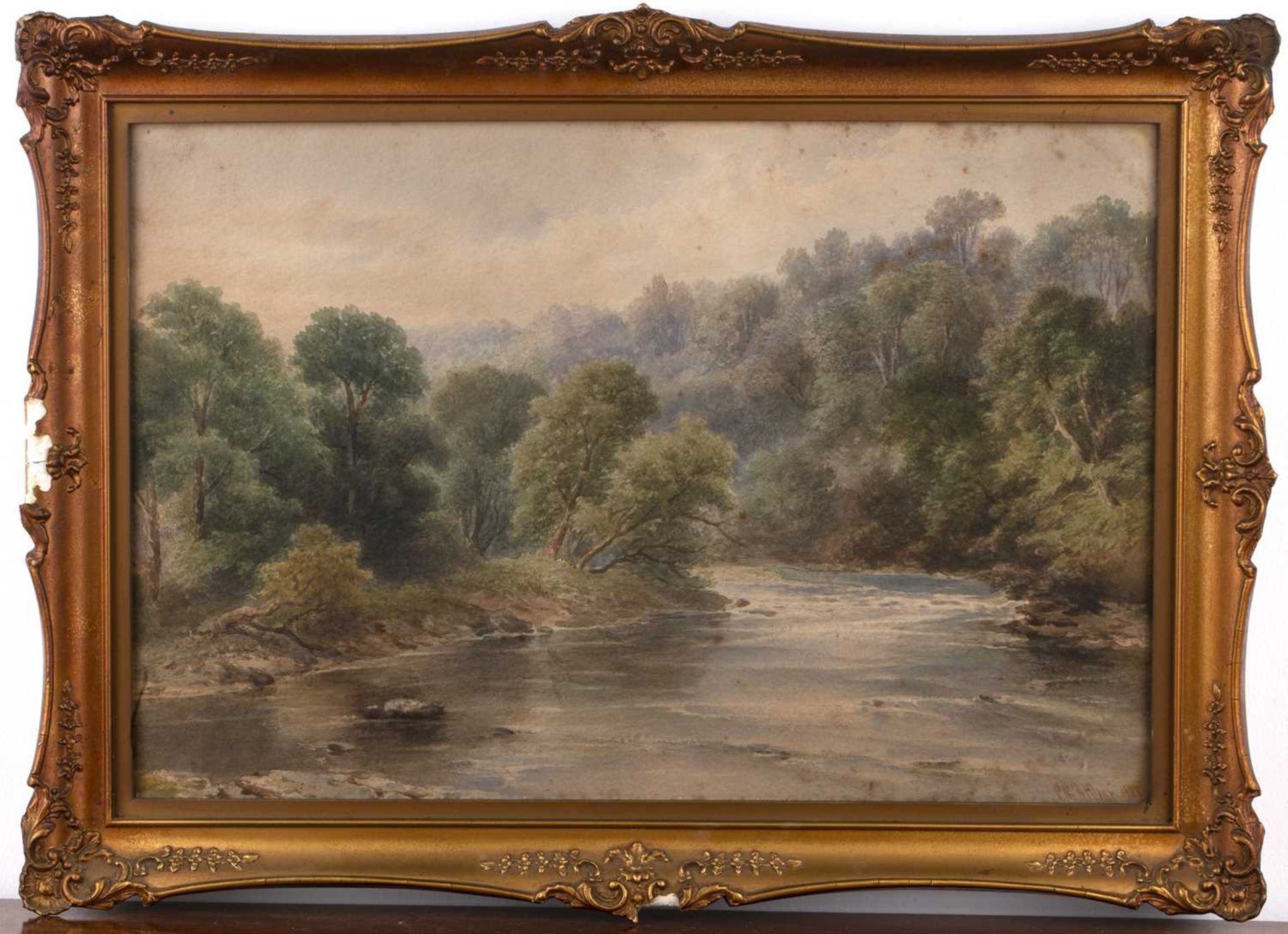 19th Century English School Pair of 'Untitled pastoral landscapes', watercolour, one signed lower - Bild 4 aus 6