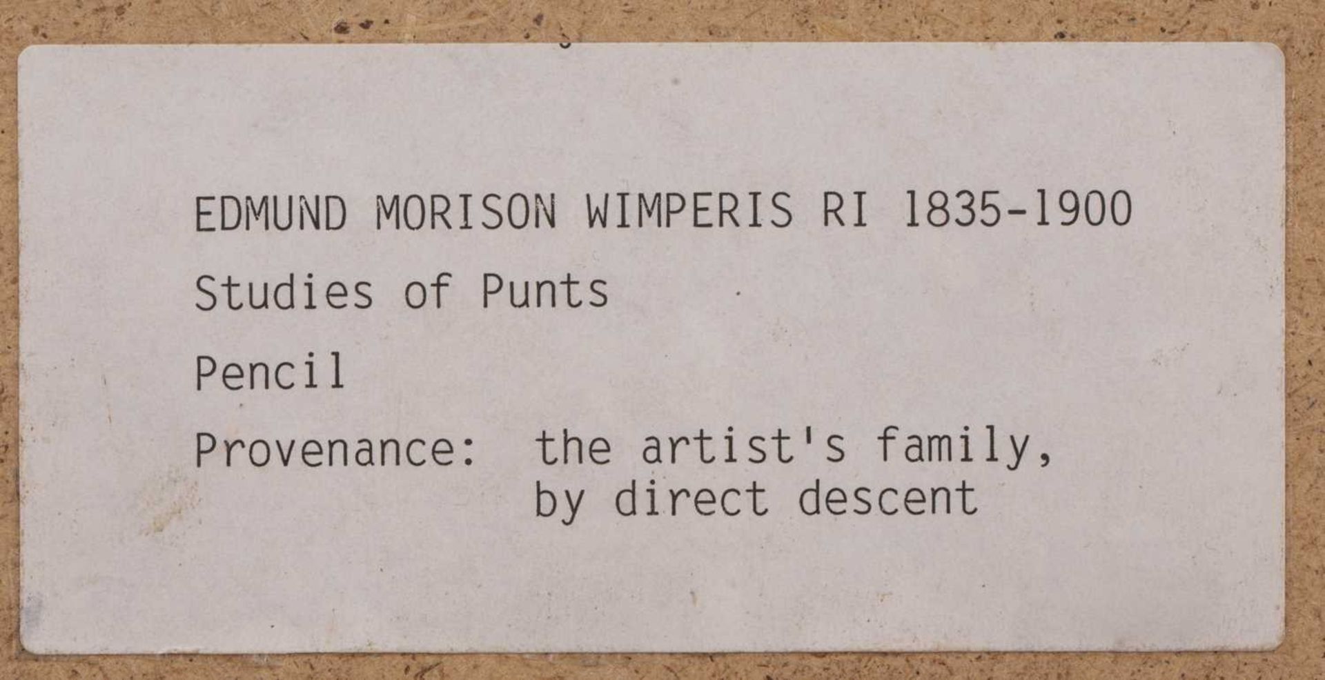 Edmund Morison Wimperis (1835-1900) Study of reeds, pencil on blue paper, 16cm x 25 cm and a further - Bild 3 aus 6