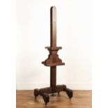 Oak artist's easel 19th Century, probably French, double-sided with adjustable height lever, 191cm