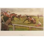 After Cecil Aldin (1870-1935) The Grand National - The Canal Turn, coloured print, 158/800 blind