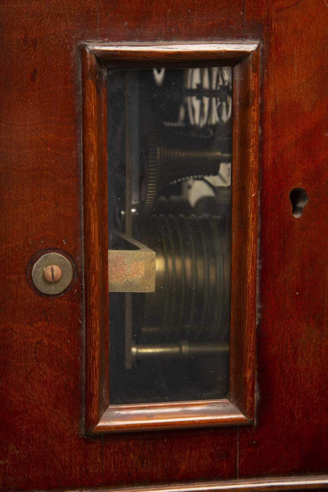 Mahogany cased bracket clock and later bracket Victorian, the painted dial with Roman numerals, with - Image 3 of 5