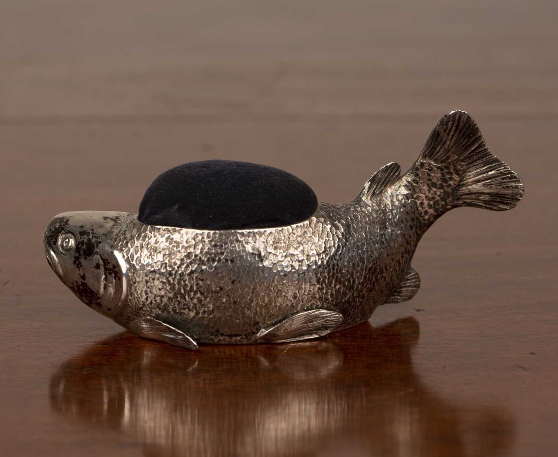 Continental silver pincushion modelled as a fish, indistinct marks the the base and one to the - Image 2 of 3