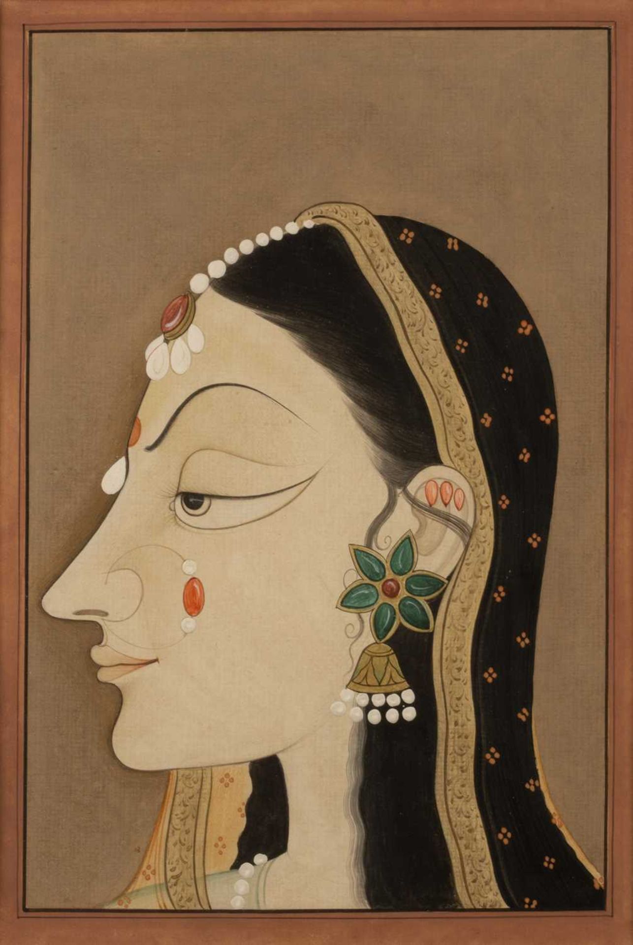 Group of portraits Indian, comprising of a portrait of Jagat Singh I, depicted holding a sword to - Image 2 of 9