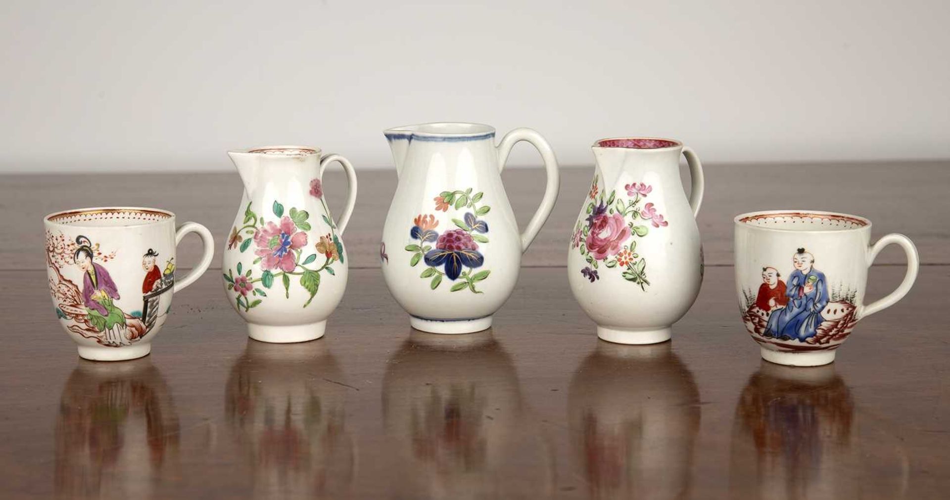 Small group of English porcelain late 18th Century, to include two Chinese painted coffee cups,