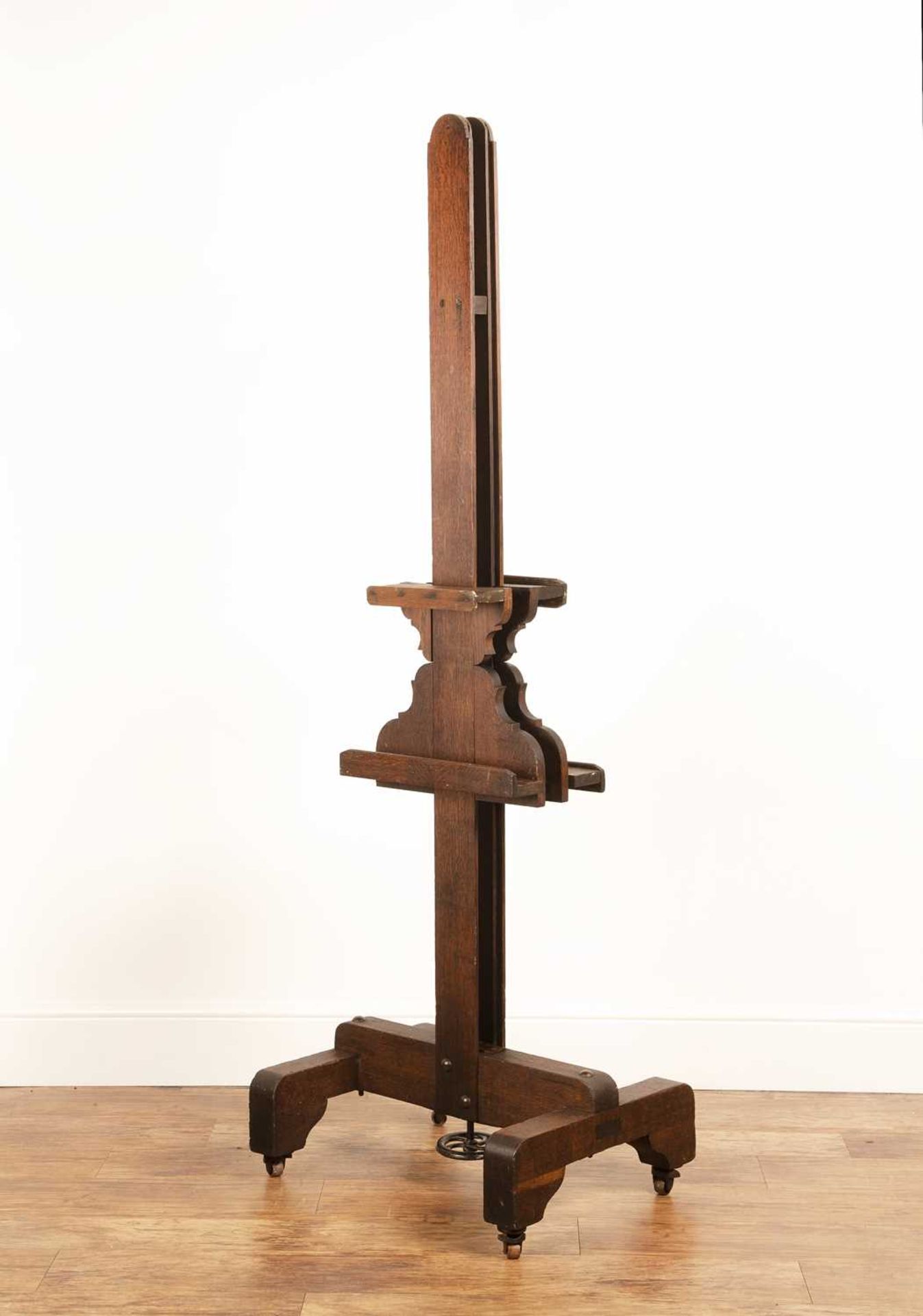 Oak artist's easel 19th Century, probably French, double-sided with adjustable height lever, 191cm - Image 2 of 2