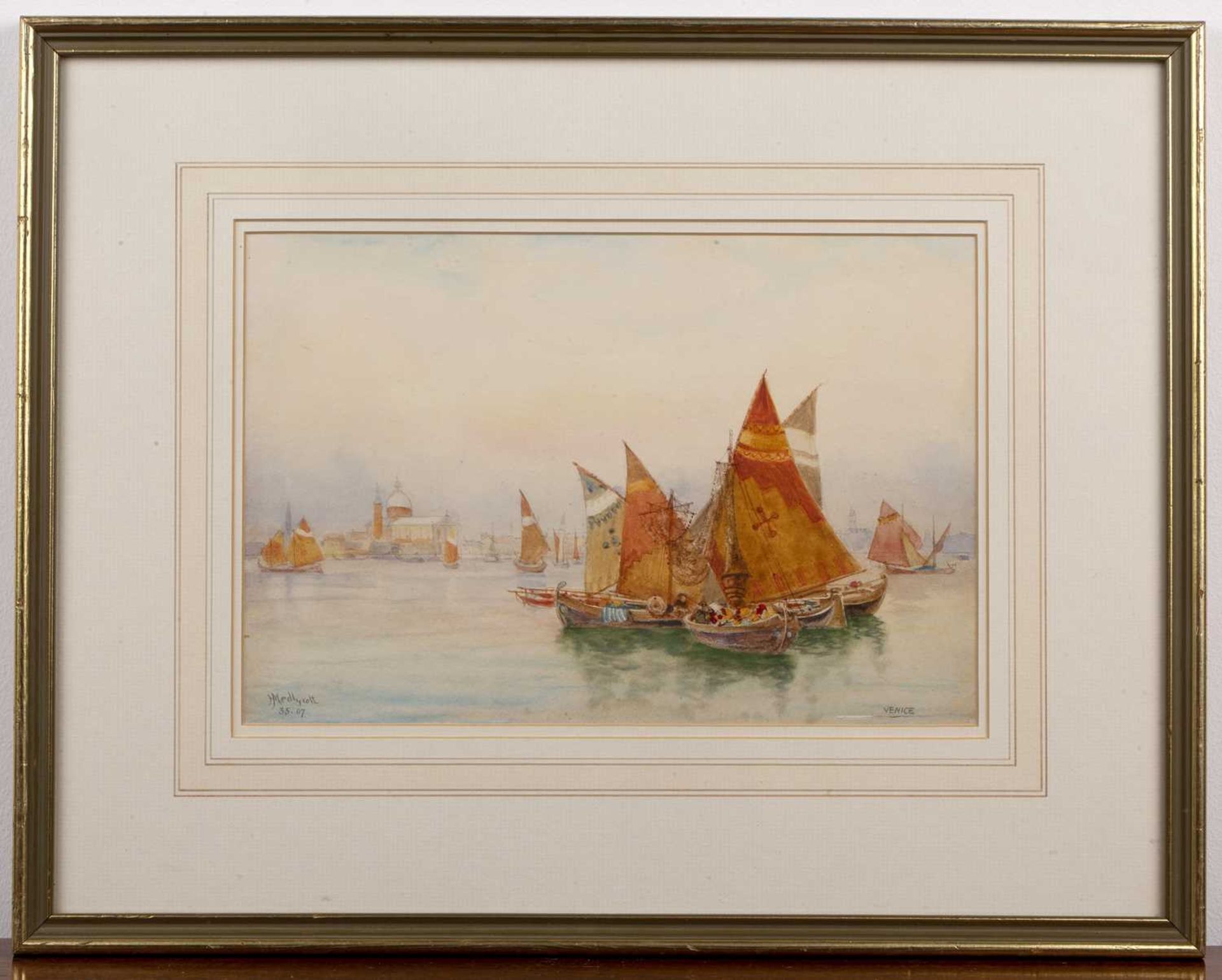 Hubert Medlycott (1841-1920) A view of Venice, watercolour, signed and dated 1907, 20cm x 29cm and - Image 5 of 6