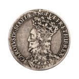 A Charles I Scottish Coronation 1633 silver 20mmm diameter coin with a crowned bust of Charles and a