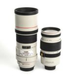 A Canon lens EF 300mm f/4 L IS, together with a Canon 200m lens CL 8-120mm VL 15X (2)No scratches.