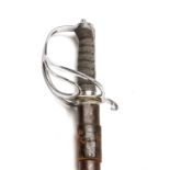 An 1821 pattern Artillery officers sword with a fish skin grip the blade engraved Royal Arttilery
