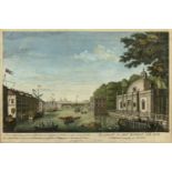 A pair of 18th century hand coloured engravings some of Palace, St Petersberg and a view of St