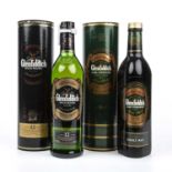 A bottle of Glenfiddich 15 year old single malt whisky, and a bottle of Glenfiddich 12 year old