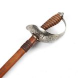 A REPLICA 1908 pattern British Cavalry officer's sword, with a leather grip, the etched blade 87.5cm
