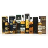 Thirteen bottles of whisky to include Dura 10 year single malt whisky with original box,