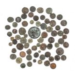 Ancient coinage to include a Gallienus square coin, a Constantius II coin circa. 70At present, there