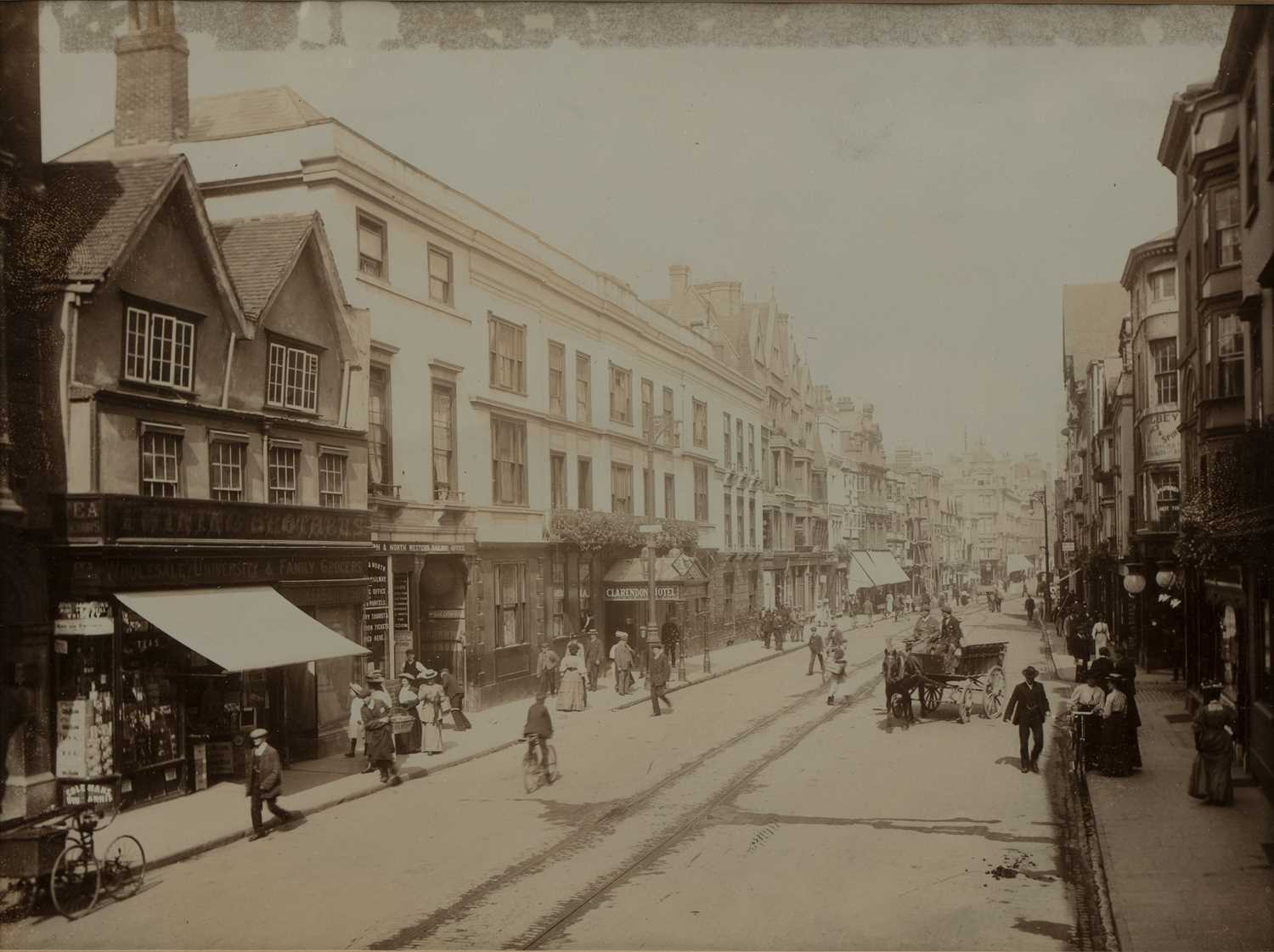 A late 19th century photograph of Cornmarket Street including The Clarendon Hotel, 20cm x 15cm, - Image 4 of 9