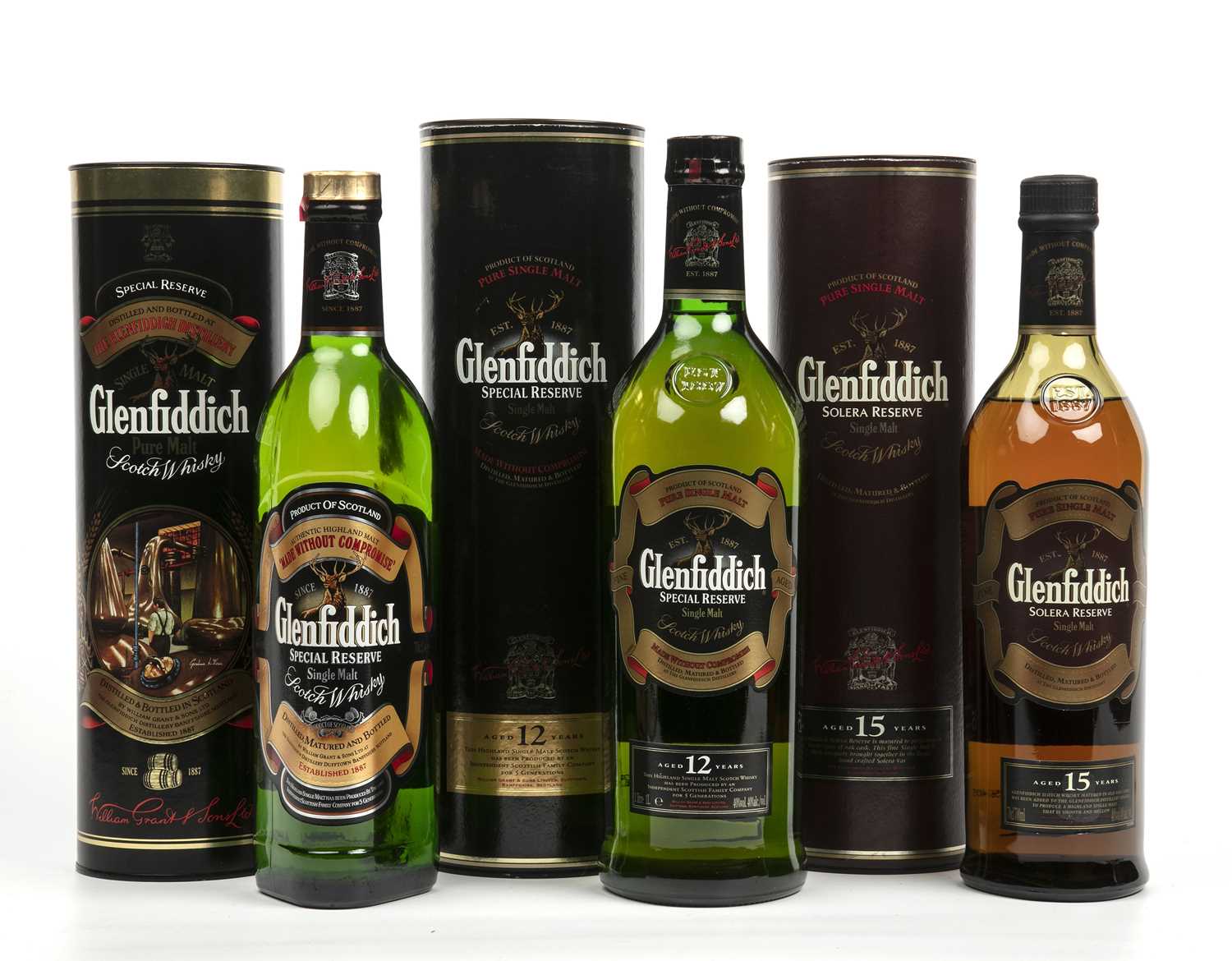 Glenfiddich single malt Scotch whisky to include a 1ltr bottle of 12 year aged special reserve