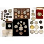 Coinage to include an Elizabeth I silver shilling, an Edward III silver penny, a Francis and Mary