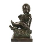 An early 19th century bronze sculpture depicting Filius Bacchi by Studio Di A.Canova Fonderia Di F.