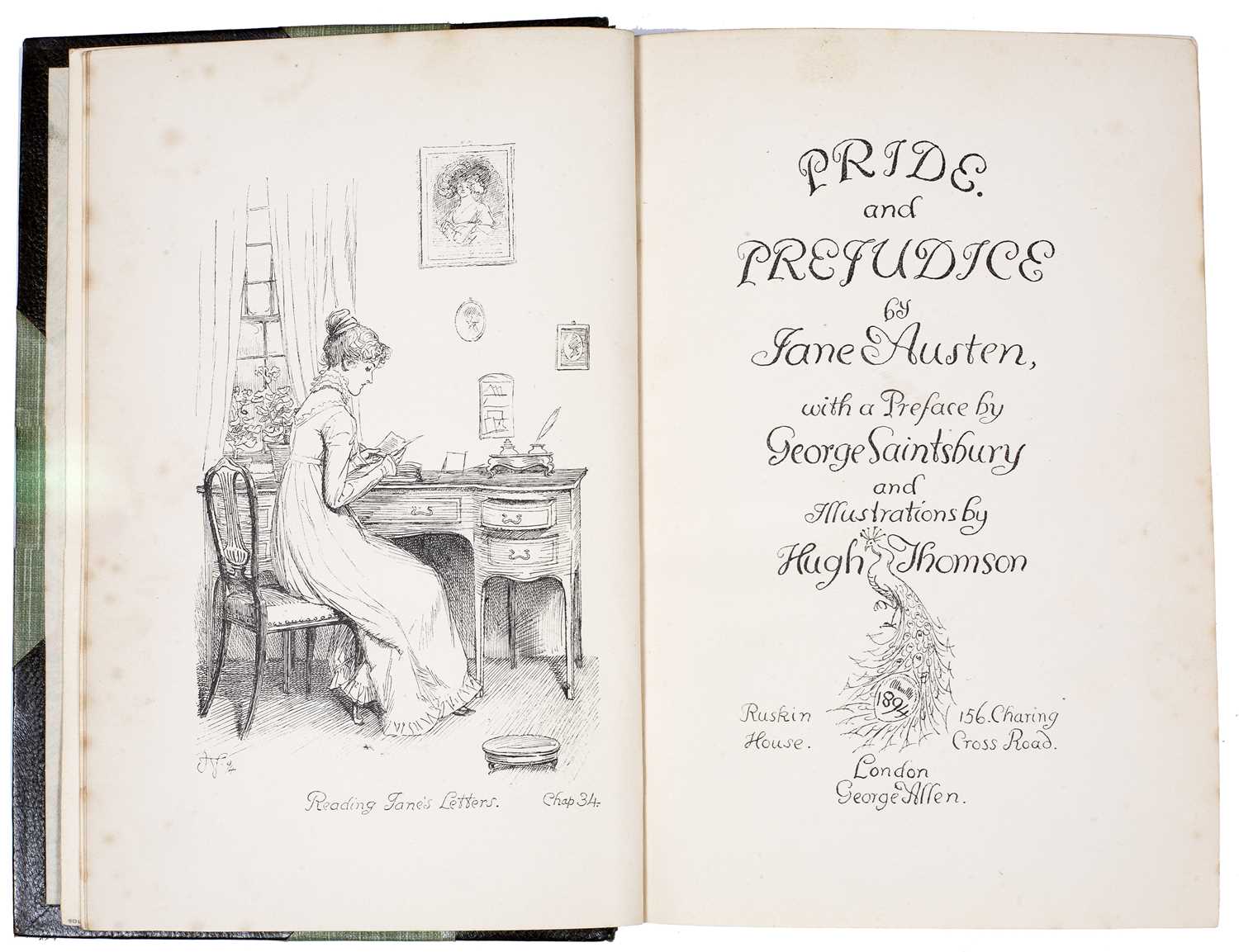 Thompson, Hugh. Illustrator. Austen, Jane. 'Pride and Prejudice'. 'Peacock Edition'. with printed - Image 2 of 2