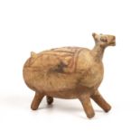 A pre-Columbian Chancay pottery Llama, 32cm in length x 14cm deep x 24cm highrestoration