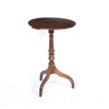 A 19th century yew wood tripod occasional table, 53cm diameter x 75cm high
