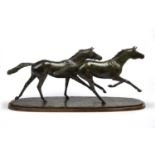 William Newton (1959) Racehorses, bronze, signed and dated 2000, limited edition 7/9, 70cm wide x