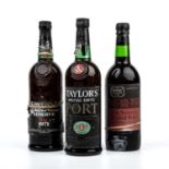 A bottle of Taylors Special Tawny Port, a bottle of Taylors Vintage Reserve Port 1971 and a Wine