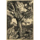 Alphonse Legros (1837-1911) 'Sans Titre', etching, 22cm x 15cm; Reginald Bush (1869-1956), 'The Grim