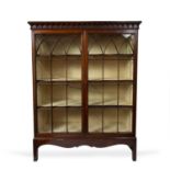 A 19th century mahogany bookcase with twin astragal glazed doors and with three fixed shelves,