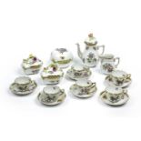 Herend Queen Victorian pattern porcelain to include a six setting coffee service with coffee pot and