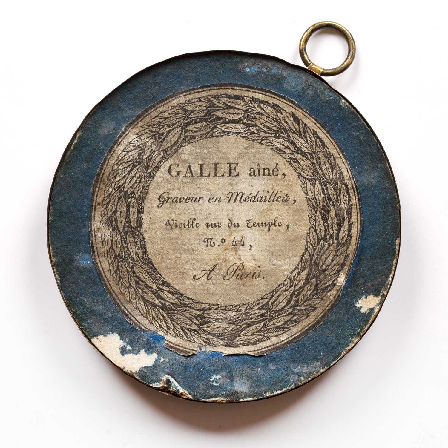 A 19th century gilt metal portrait medallion of Napoleon, by Claude Galle, with a label to the - Image 2 of 2