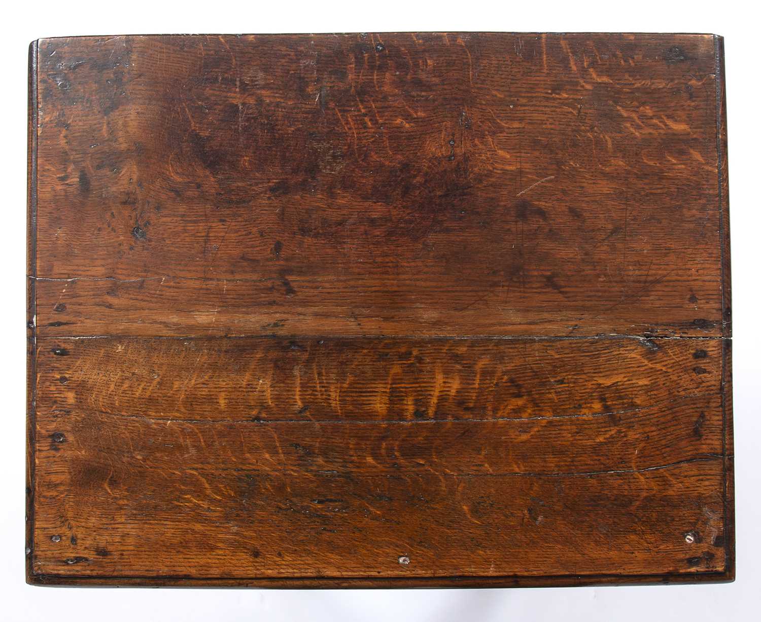 An 18th century oak single drawer side table with turned supports, 61cm wide x 47cm deep x 64cm - Image 6 of 6