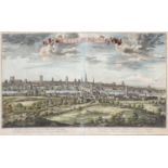 Jan Kip (c.1653-1722) The City of Bristol after H Blundl (1717), hand coloured engraving, 54cm x