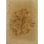 An early 18th century floral silkwork picture, 40 x 29cm; together with a Victorian raised work