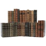 19th century French and English mixed literature, most leather bound, varying condition, c70