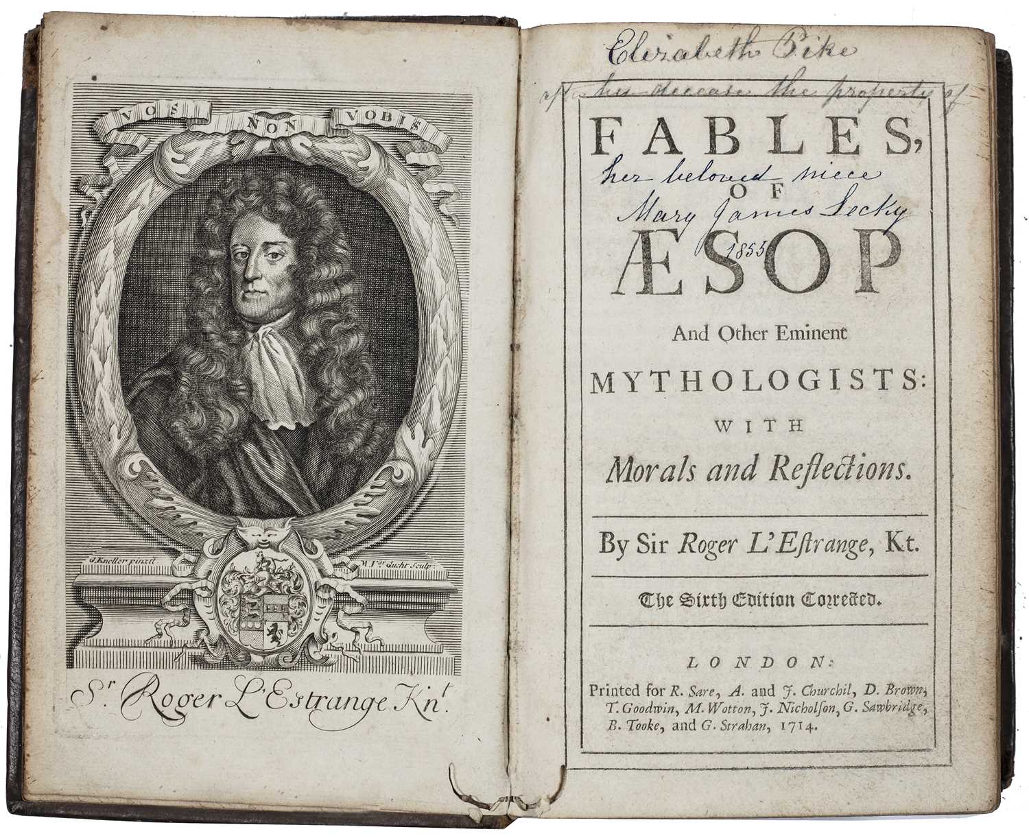L'Estrange, (Sir Roger) 'Fables of Aesop and Other Mythologists with Morals and Reflections', 6th - Image 2 of 2
