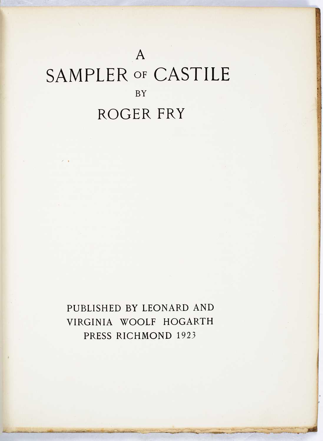 Hogarth Press: Fry, (Roger) 'A Sampler of Castile', Richmond 1923. Untrimmed pages 4to, decorated - Image 3 of 5