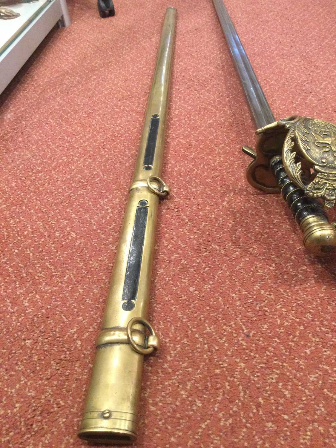 A REPLICA Household Cavalry Officer's sword pattern 1814, the straight double fullered blade 94cm in - Image 21 of 21