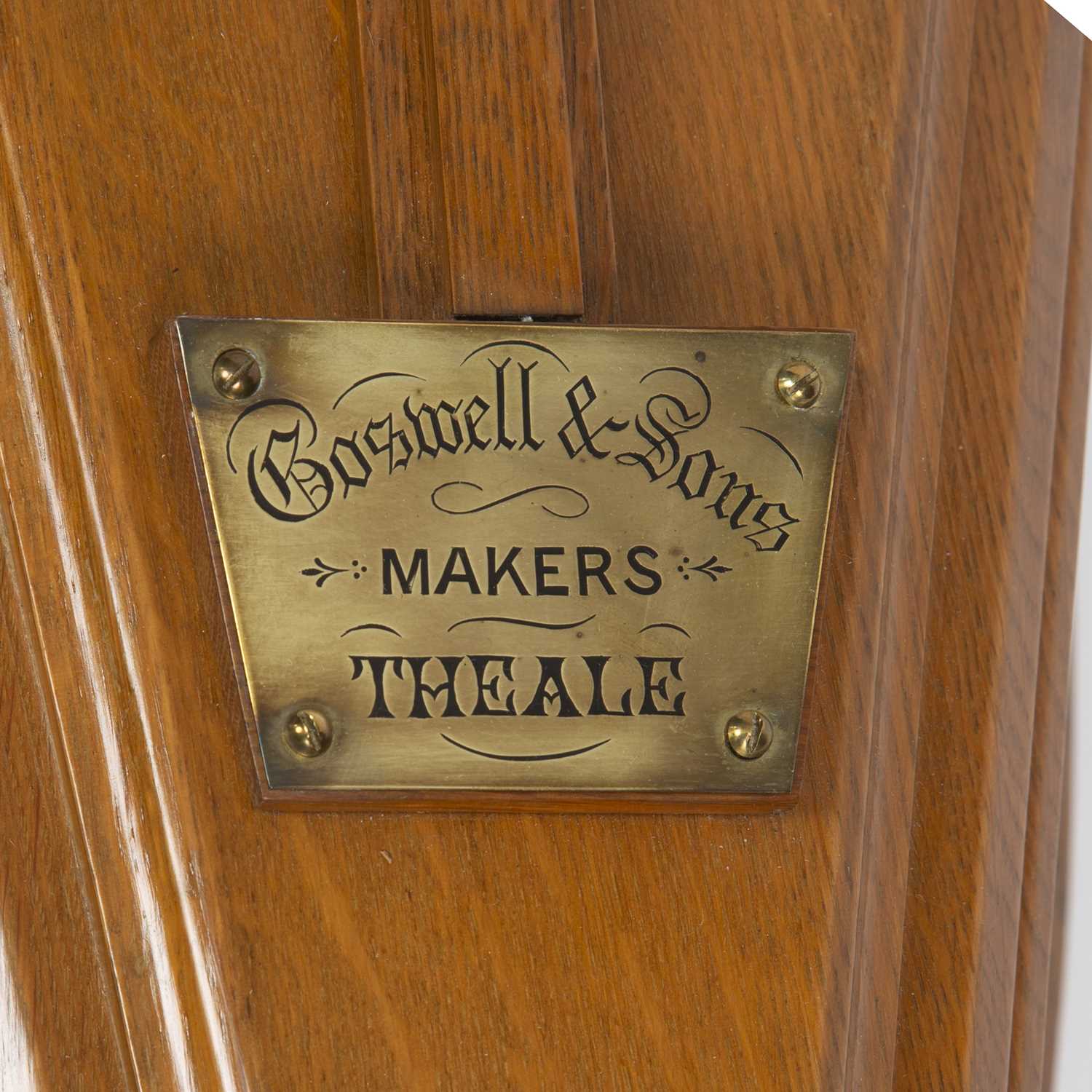 A Victorian oak model display coffin for Boswell and Sons, makers Theale, with a fitted glazed case, - Image 4 of 5