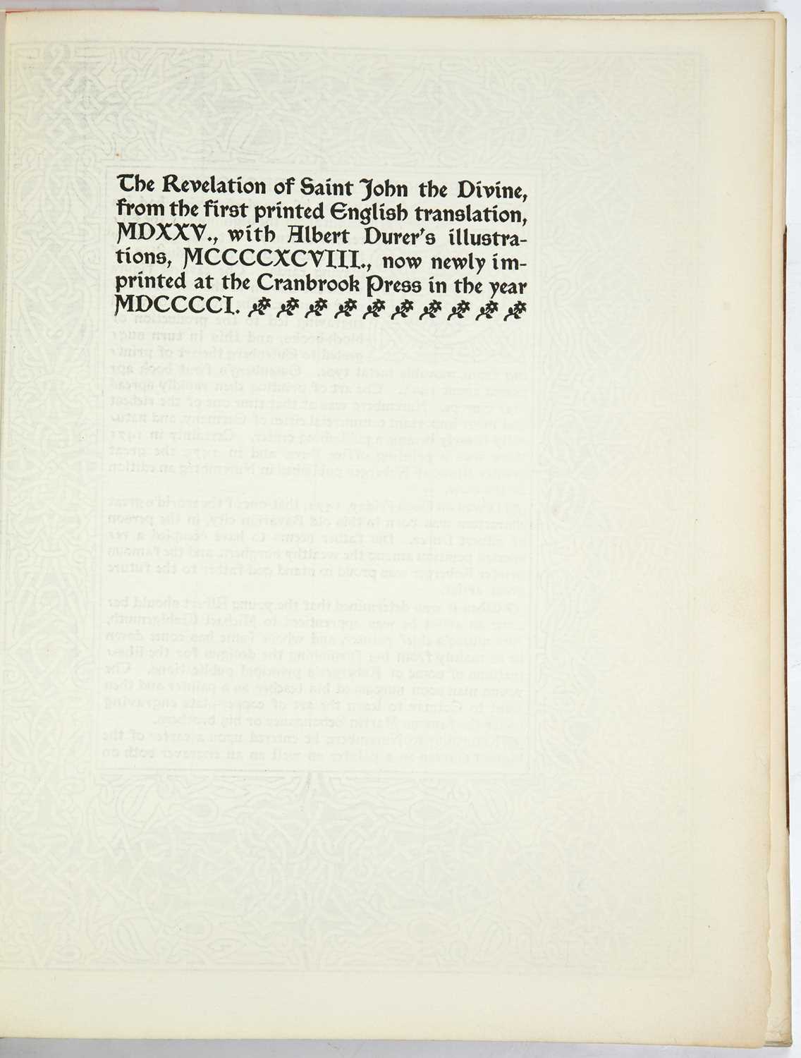 Cranbrook Press. (George Booth Michigan). 'The Revelation of St John the Divine'. 1901. 191/240. - Image 2 of 6