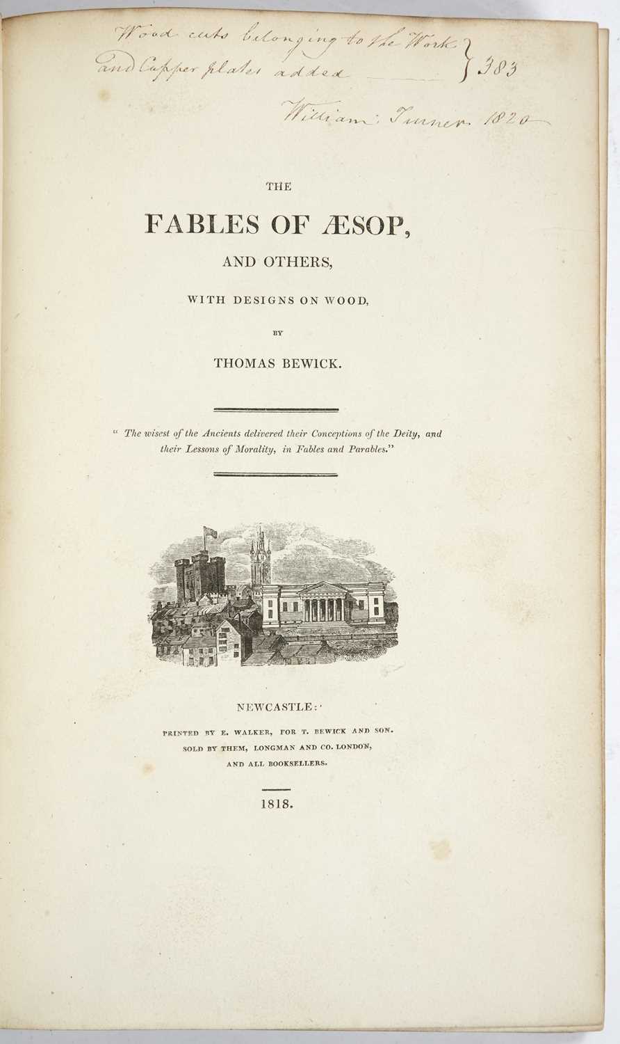 Bewick, (Thomas). 'The Fables of Aesop and others' with designs on wood by Thomas Bewick with - Image 2 of 2