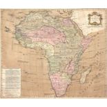 Jean Palairet (1697-1774) Map of African according to D'Anville, hand coloured print, 48cm x